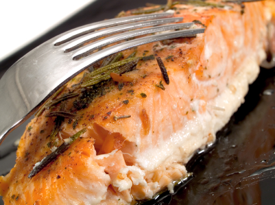 BAKED SALMON FILLETS WITH GOAT CHEESE AND CILANTRO BAKED SALMON FILLETS WITH GOAT CHEESE AND CILANTRO picture